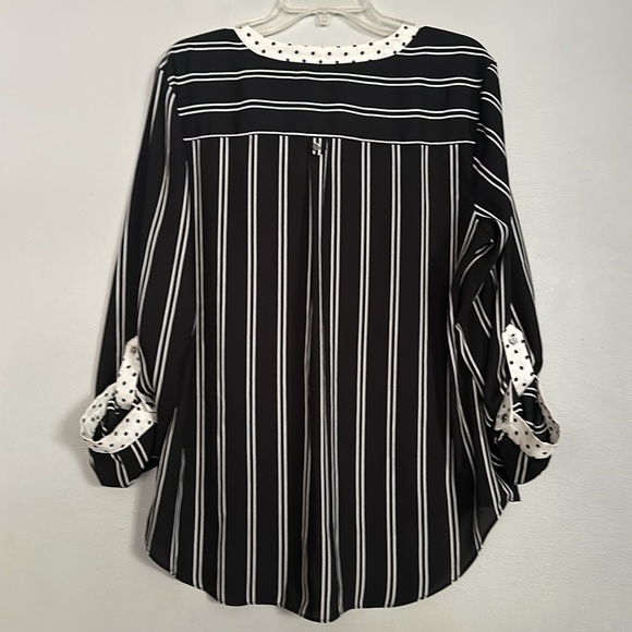 Zac & Rachel women black & off-white striped & polkadot button down shirt - Picture 8 of 13